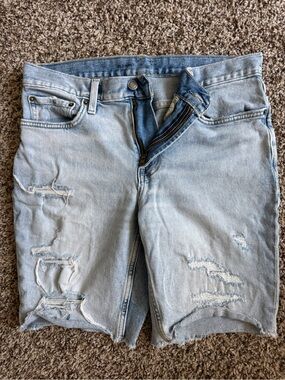 Old Navy Light Blue Ripped Denim Men’s Shorts